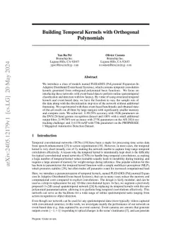 PLEIADES: Building Temporal Kernels with Orthogonal Polynomials
