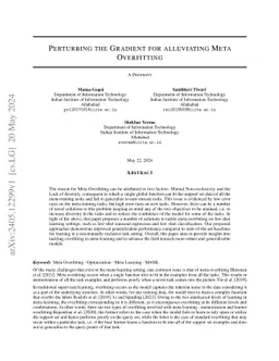Perturbing the Gradient for Alleviating Meta Overfitting