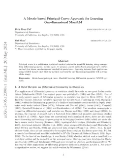 A Metric-based Principal Curve Approach for Learning One-dimensional Manifold