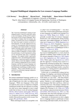 Targeted Multilingual Adaptation for Low-resource Language Families