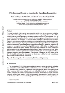 EPL: Empirical Prototype Learning for Deep Face Recognition
