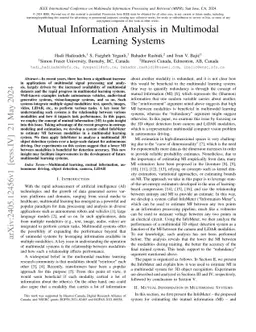 Mutual Information Analysis in Multimodal Learning Systems