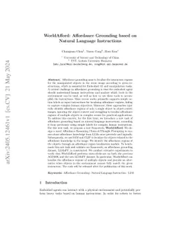 WorldAfford: Affordance Grounding based on Natural Language Instructions