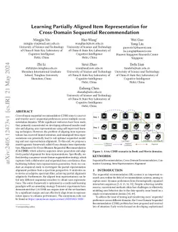 Learning Partially Aligned Item Representation for Cross-Domain
  Sequential Recommendation