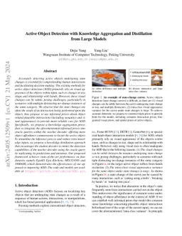 Active Object Detection with Knowledge Aggregation and Distillation from
  Large Models