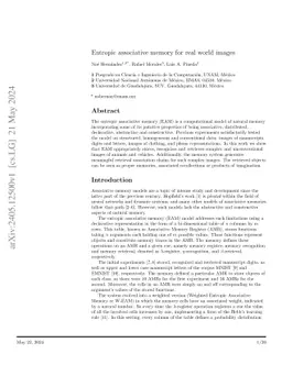 Entropic associative memory for real world images