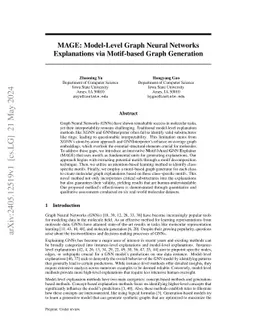 MAGE: Model-Level Graph Neural Networks Explanations via Motif-based Graph Generation