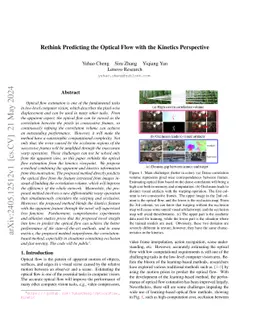 Rethink Predicting the Optical Flow with the Kinetics Perspective