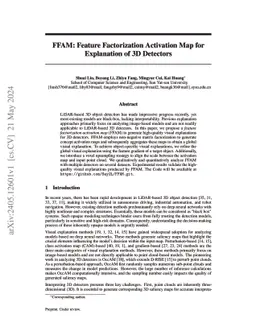 FFAM: Feature Factorization Activation Map for Explanation of 3D
  Detectors