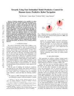 Towards Using Fast Embedded Model Predictive Control for Human-Aware
  Predictive Robot Navigation