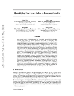 Quantifying Emergence in Large Language Models