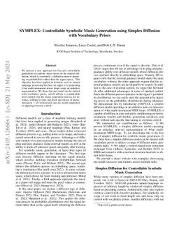 SYMPLEX: Controllable Symbolic Music Generation using Simplex Diffusion
  with Vocabulary Priors