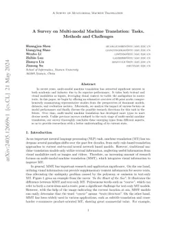 A Survey on Multi-modal Machine Translation: Tasks, Methods and
  Challenges