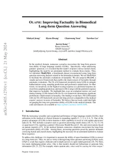 OLAPH: Improving Factuality in Biomedical Long-form Question Answering