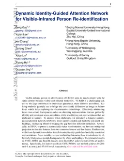 Dynamic Identity-Guided Attention Network for Visible-Infrared Person
  Re-identification
