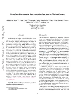 RemoCap: Disentangled Representation Learning for Motion Capture