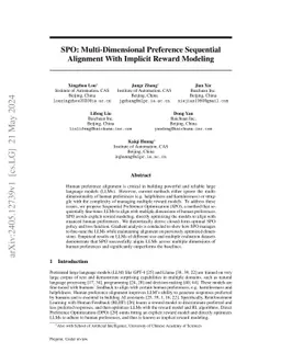 SPO: Multi-Dimensional Preference Sequential Alignment With Implicit
  Reward Modeling
