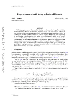 Progress Measures for Grokking on Real-world Tasks