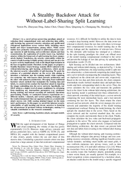 A Stealthy Backdoor Attack for Without-Label-Sharing Split Learning