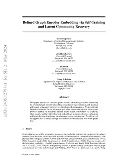 Refined Graph Encoder Embedding via Self-Training and Latent Community Recovery