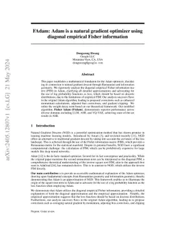 FAdam: Adam is a natural gradient optimizer using diagonal empirical
  Fisher information