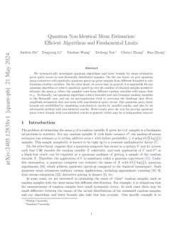 Quantum Non-Identical Mean Estimation: Efficient Algorithms and
  Fundamental Limits