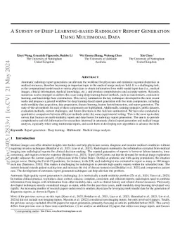 A Survey of Deep Learning-based Radiology Report Generation Using Multimodal Data