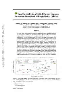 OpenCarbonEval: A Unified Carbon Emission Estimation Framework in
  Large-Scale AI Models