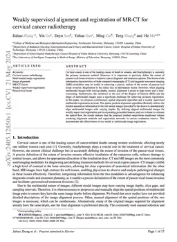 Weakly supervised alignment and registration of MR-CT for cervical
  cancer radiotherapy