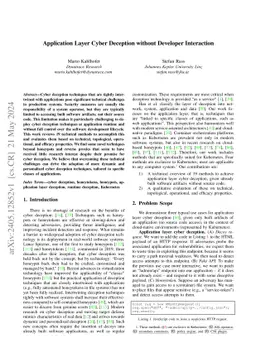 Application Layer Cyber Deception without Developer Interaction