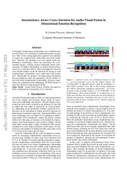 Inconsistency-Aware Cross-Attention for Audio-Visual Fusion in
  Dimensional Emotion Recognition