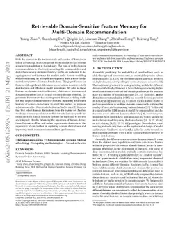 Retrievable Domain-Sensitive Feature Memory for Multi-Domain Recommendation