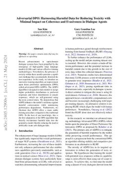 Adversarial DPO: Harnessing Harmful Data for Reducing Toxicity with
  Minimal Impact on Coherence and Evasiveness in Dialogue Agents