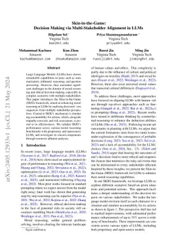 Skin-in-the-Game: Decision Making via Multi-Stakeholder Alignment in
  LLMs
