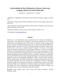 Understanding the Rare Inflammatory Disease Using Large Language Models
  and Social Media Data