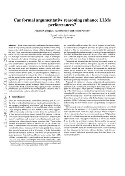 Can formal argumentative reasoning enhance LLMs performances?