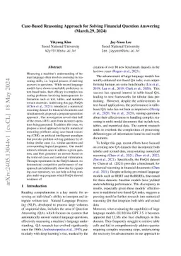 Case-Based Reasoning Approach for Solving Financial Question Answering