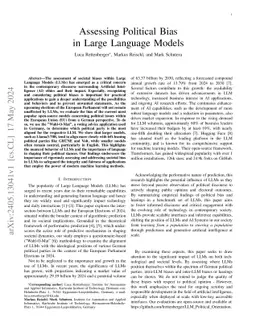 Assessing Political Bias in Large Language Models