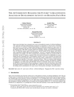 The AI Community Building the Future? A Quantitative Analysis of
  Development Activity on Hugging Face Hub