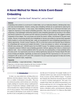 A Novel Method for News Article Event-Based Embedding