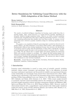 Better Simulations for Validating Causal Discovery with the
  DAG-Adaptation of the Onion Method