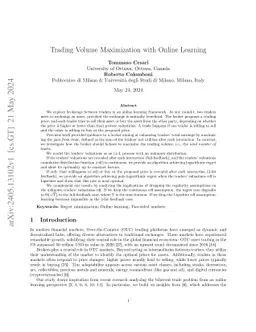 Trading Volume Maximization with Online Learning