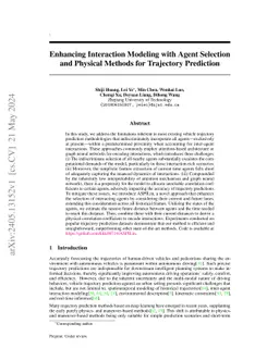 Interpretable Interaction Modeling for Trajectory Prediction via Agent Selection and Physical Coefficient