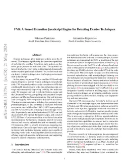 FV8: A Forced Execution JavaScript Engine for Detecting Evasive
  Techniques