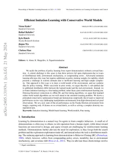 Efficient Imitation Learning with Conservative World Models