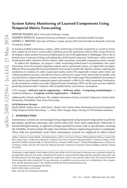 System Safety Monitoring of Learned Components Using Temporal Metric
  Forecasting