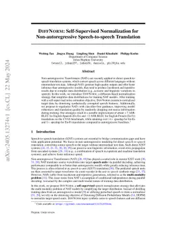 DiffNorm: Self-Supervised Normalization for Non-autoregressive
  Speech-to-speech Translation