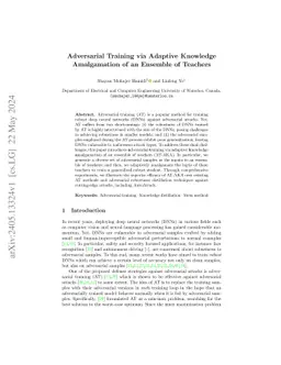 Adversarial Training via Adaptive Knowledge Amalgamation of an Ensemble
  of Teachers
