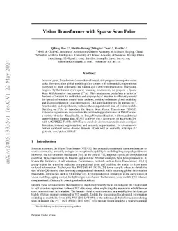 Vision Transformer with Sparse Scan Prior