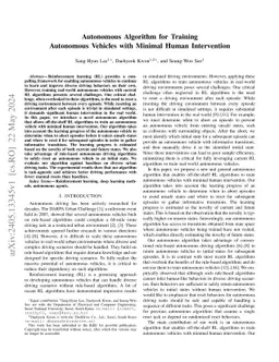 Autonomous Algorithm for Training Autonomous Vehicles with Minimal Human Intervention